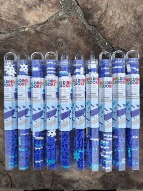 Blue Building Block Tube Set – Mini Creative Blocks - Set of 10
